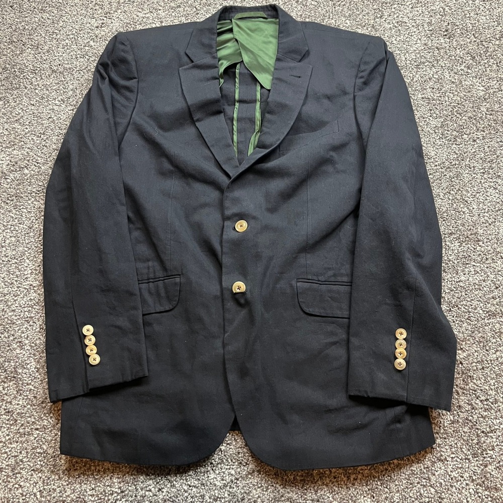 Trumaker And Co Suit Jacket Men Blazer 42 Navy Blue Built to Fit Single Breasted